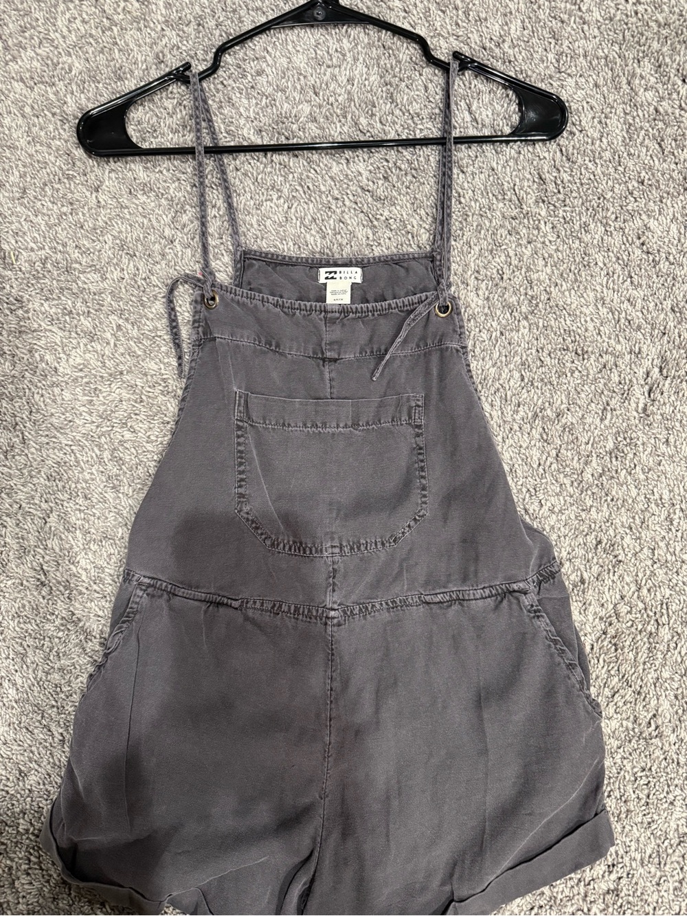 Billabong Charcoal Gray Overall Shorts - Picture 2 of 4